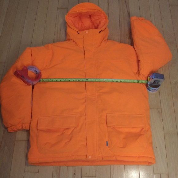 NWT LL Bean Hunter Orange hooded coat size Large FLAWED - Picture 8 of 16